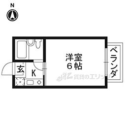 サニーハイツ 1Kの間取図画像