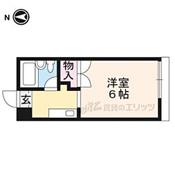 シェアフラット岩倉 1Kの間取図画像