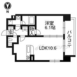 プレサンス京大前 1LDKの間取図画像