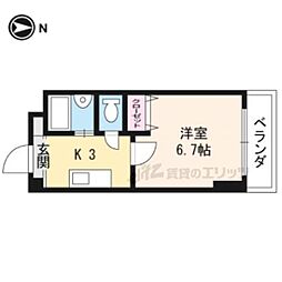 ヴェール一乗寺 1Kの間取図画像
