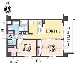 プレサンス京大前 1LDKの間取図画像