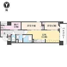 THE RESIDENCE 北白川 2LDKの間取図画像
