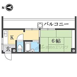 田渕マンション 1DKの間取図画像