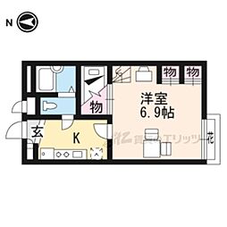 レオパレスKIRARA 1Kの間取図画像