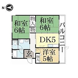 ヒルズ宝ケ池 3DKの間取図画像