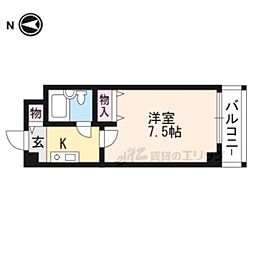 四ノ宮コート 1Kの間取図画像
