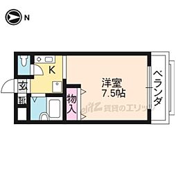 川端ハイツ 1Kの間取図画像