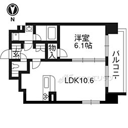 プレサンス京大前 1LDKの間取図画像