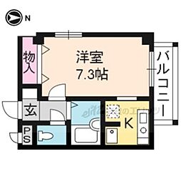 アッツ北山 1Kの間取図画像