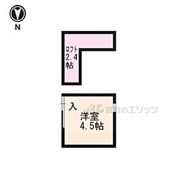 今出川シェアハウス 1Kの間取図画像