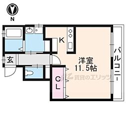 ハイツ福田 ワンルームの間取図画像