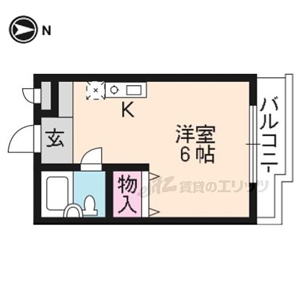 プルシャン山科 303｜京都府京都市山科区東野八反畑町(賃貸マンション1R・3階・15.15㎡)の写真 その2