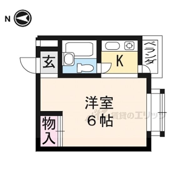 ハウスパシフィック 205｜京都府京都市山科区竹鼻外田町(賃貸マンション1K・2階・19.90㎡)の写真 その2