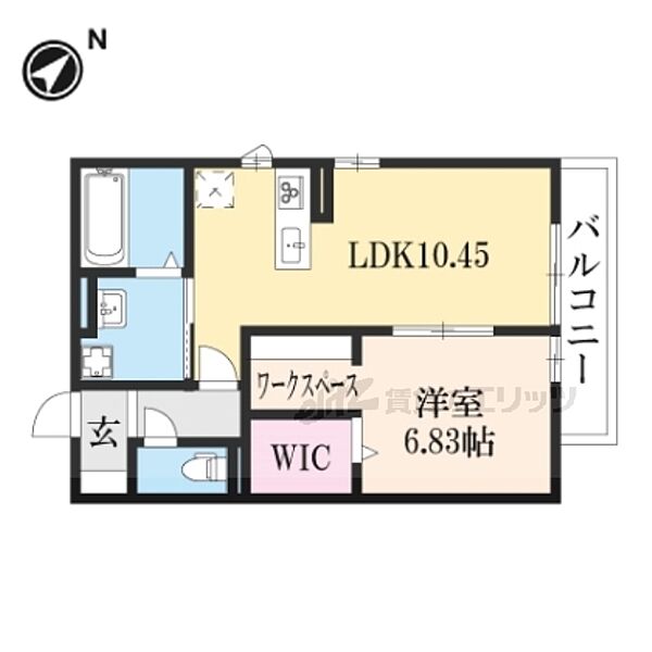 滋賀県彦根市野口町(賃貸アパート1LDK・2階・42.79㎡)の写真 その2