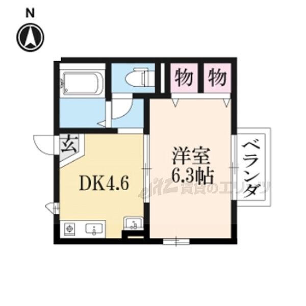 センターハウス 201｜滋賀県彦根市中藪町(賃貸アパート1DK・2階・25.45㎡)の写真 その2