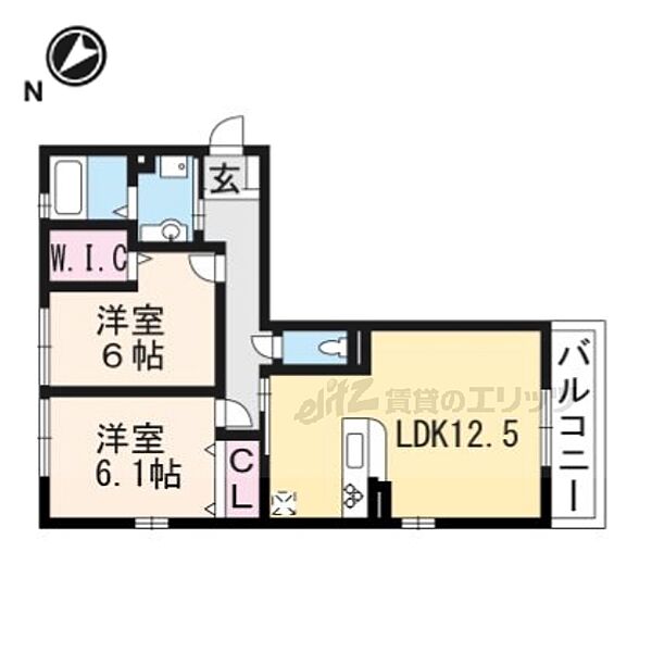 滋賀県守山市阿村町(賃貸アパート2LDK・3階・60.43㎡)の写真 その2