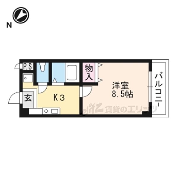 滋賀県草津市西渋川１丁目(賃貸マンション1K・2階・25.40㎡)の写真 その2