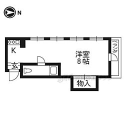 晃華ハイツ 5階ワンルームの間取り