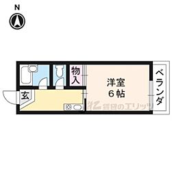 ヴィラプリムローズ 2階1Kの間取り