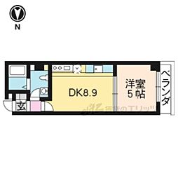 Ｍｏｒｅ七条 2階1DKの間取り