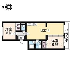 シャルム醍醐 4階3LDKの間取り