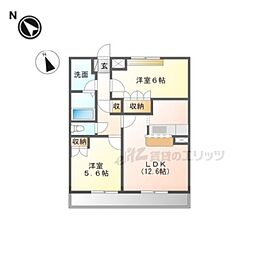 サンレジデンス 2階2LDKの間取り