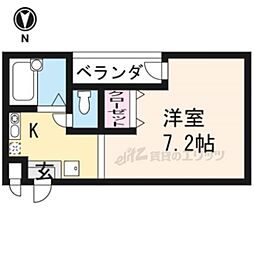 サンジュネス五条 5階1Kの間取り