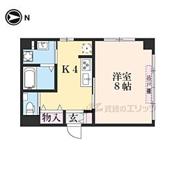 第8パールハイツ安井 1階1Kの間取り