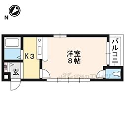 JR東海道・山陽本線 山科駅 徒歩14分の賃貸マンション 1階1Kの間取り