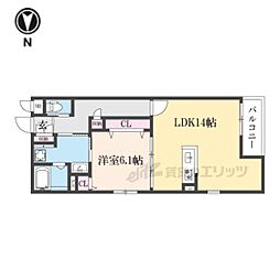 COMFY COURE五条西洞院 302 3階1LDKの間取り