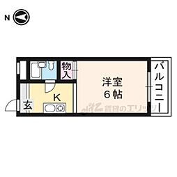銀閣COZYハイツ 1Kの間取図画像