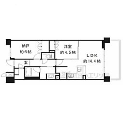 レジデンス ザ 京都東山大和大路 1LDKの間取図画像