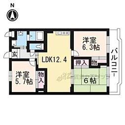 レオ.中臣 3LDKの間取図画像
