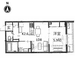 ラ・トランス 1LDKの間取図画像