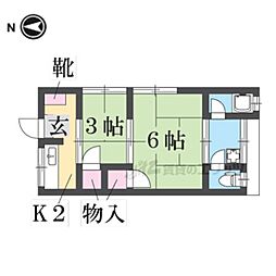 みゆき荘 2Kの間取図画像