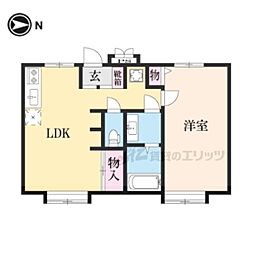 弐番館 1LDKの間取図画像