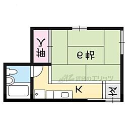 岡崎神宮荘 ワンルームの間取図画像