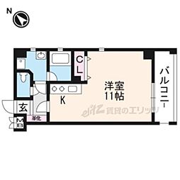 エバー・グリーン六地蔵駅前 1Kの間取図画像
