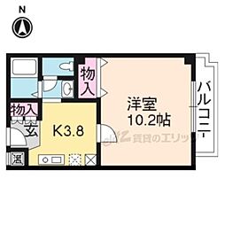 メディナ烏丸 1Kの間取図画像