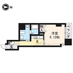 HF河原町二条レジデンス 1Kの間取図画像