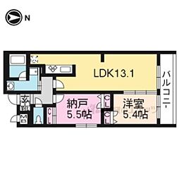 LIBERTY松原富小路 2LDKの間取図画像