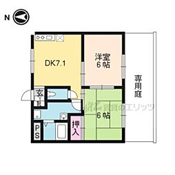上阿達谷口マンション 2DKの間取図画像