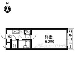 カントリーベア 1Kの間取図画像
