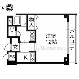 シティパル 1Kの間取図画像