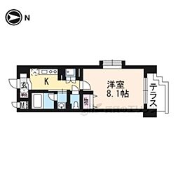 アスヴェル京都東山五条 1Kの間取図画像