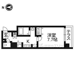 スワンズ京都油小路 1Kの間取図画像