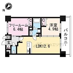 CRYSTALGLANZ京都西大路 2LDKの間取図画像