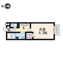 スタシオン東野・アクシスE 1Kの間取図画像