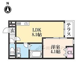 REGIES京都梅小路(レジエス京都梅小路) 1LDKの間取図画像