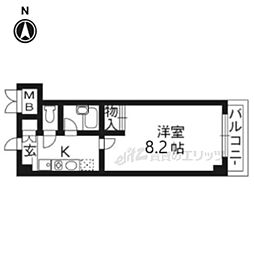 ピュア24 1Kの間取図画像